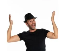 Glitter Hoed Zwart -Feestartikelen Winkel glitter hoed zwart 2