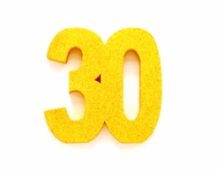 Goud Tafeldecoratie Cijfer 30 Glitter 20,5cm