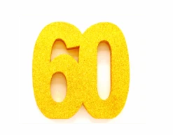 Goud Tafeldecoratie Cijfer 60 Glitter 20,5cm
