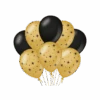 Goud Zwarte Ballonnen Sterren 30cm 6st -Feestartikelen Winkel goud zwarte ballonnen sterren 30cm 6st