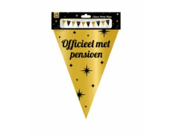 Goud Zwarte Pensioen Slinger 10m -Feestartikelen Winkel goud zwarte pensioen slinger 10m 1