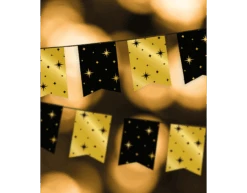 Goud Zwarte Slinger Sterren 6m -Feestartikelen Winkel goud zwarte slinger sterren 6m 2