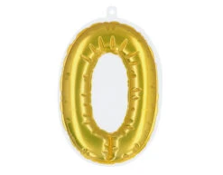 Gouden 0 Jaar Stickers Folieballon 20cm