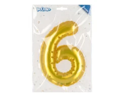 Gouden 6 Jaar Stickers Folieballon 20cm -Feestartikelen Winkel gouden 6 jaar stickers folieballon 20cm 2