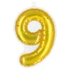 Gouden 9 Jaar Stickers Folieballon 20cm -Feestartikelen Winkel gouden 9 jaar stickers folieballon 20cm