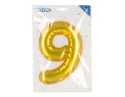 Gouden 9 Jaar Stickers Folieballon 20cm -Feestartikelen Winkel gouden 9 jaar stickers folieballon 20cm 2
