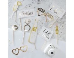 Gouden Bruiloft Photobooth Props 10st -Feestartikelen Winkel gouden bruiloft photobooth props 10st 2