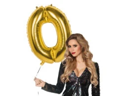 Gouden Cijfer Ballon 0 Jaar 86cm