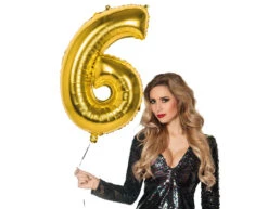 Gouden Cijfer Ballon 6 Jaar 86cm