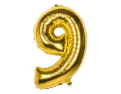 Gouden Cijfer Ballon 9 Jaar 86cm -Feestartikelen Winkel gouden cijfer ballon 9 jaar 86cm 1