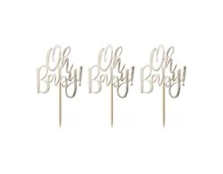 Gouden Cocktailprikkers Oh Baby 7cm 12st