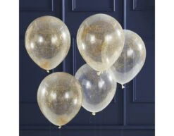 Gouden Confetti Ballon Engelen Haar 30cm 5st -Feestartikelen Winkel gouden confetti ballon engelen haar 30cm 5st 2