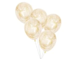 Gouden Confetti Ballon Engelen Haar 30cm 5st
