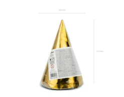 Gouden Feesthoedjes 16cm 6st -Feestartikelen Winkel gouden feesthoedjes 16cm 6st 2