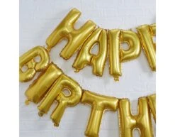 Gouden Happy Birthday Ballonnen Set 35cm -Feestartikelen Winkel gouden happy birthday ballonnen set 35cm 2