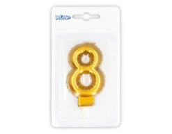 Gouden Kaars 8 Jaar 8cm -Feestartikelen Winkel gouden kaars 8 jaar 8cm 2