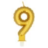 Gouden Kaars 9 Jaar 8cm -Feestartikelen Winkel gouden kaars 9 jaar 8cm