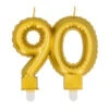 Gouden Kaars 90 Jaar 8cm -Feestartikelen Winkel gouden kaars 90 jaar 8cm