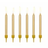 Gouden Kaarsjes 6cm 6st -Feestartikelen Winkel gouden kaarsjes 6cm 6st