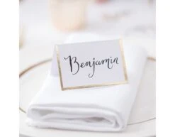 Gouden Tafeldecoratie Naamkaartjes 7cm 10st -Feestartikelen Winkel gouden tafeldecoratie naamkaartjes 7cm 10st 2