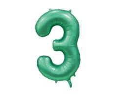 Groene Cijfer Ballon 3 Jaar Glans 86cm