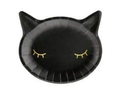 Halloween Borden Zwarte Kat 22cm 6st