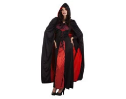 Halloween Cape Omkeerbaar Zwart Rood 1,7m -Feestartikelen Winkel halloween cape omkeerbaar zwart rood 17m 2