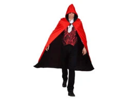Halloween Cape Omkeerbaar Zwart Rood 1,7m