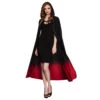 Halloween Cape Zwart Rood 1,7m -Feestartikelen Winkel halloween cape zwart rood 17m