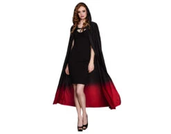 Halloween Cape Zwart Rood 1,7m