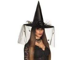 Halloween Heksenhoed Sluier Kort