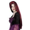 Halloween Pruik Lang Haar Zwart Rood -Feestartikelen Winkel halloween pruik lang haar zwart rood
