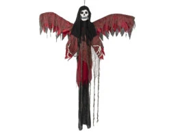 Halloween Vliegend Skelet Rood 198cm -Feestartikelen Winkel halloween vliegend skelet rood 198cm 1