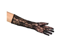 Handschoenen Lang Kant Zwart -Feestartikelen Winkel handschoenen lang kant zwart 3