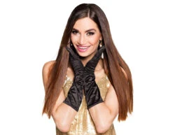 Handschoenen Lang Satijn Zwart