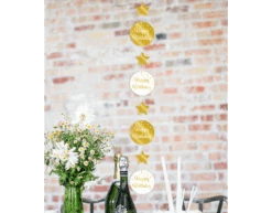 Hangdecoratie 16 Jaar Goud Wit 20,5cm -Feestartikelen Winkel hangdecoratie 16 jaar goud wit 205cm 1