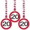 Hangdecoratie 20 Jaar Verkeersbord 75cm 3st -Feestartikelen Winkel hangdecoratie 20 jaar verkeersbord 75cm 3st