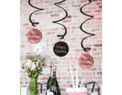 Hangdecoratie 21 Jaar Happy Birthday Zwart Roze 17cm 3st -Feestartikelen Winkel hangdecoratie 21 jaar happy birthday zwart roze 17 1