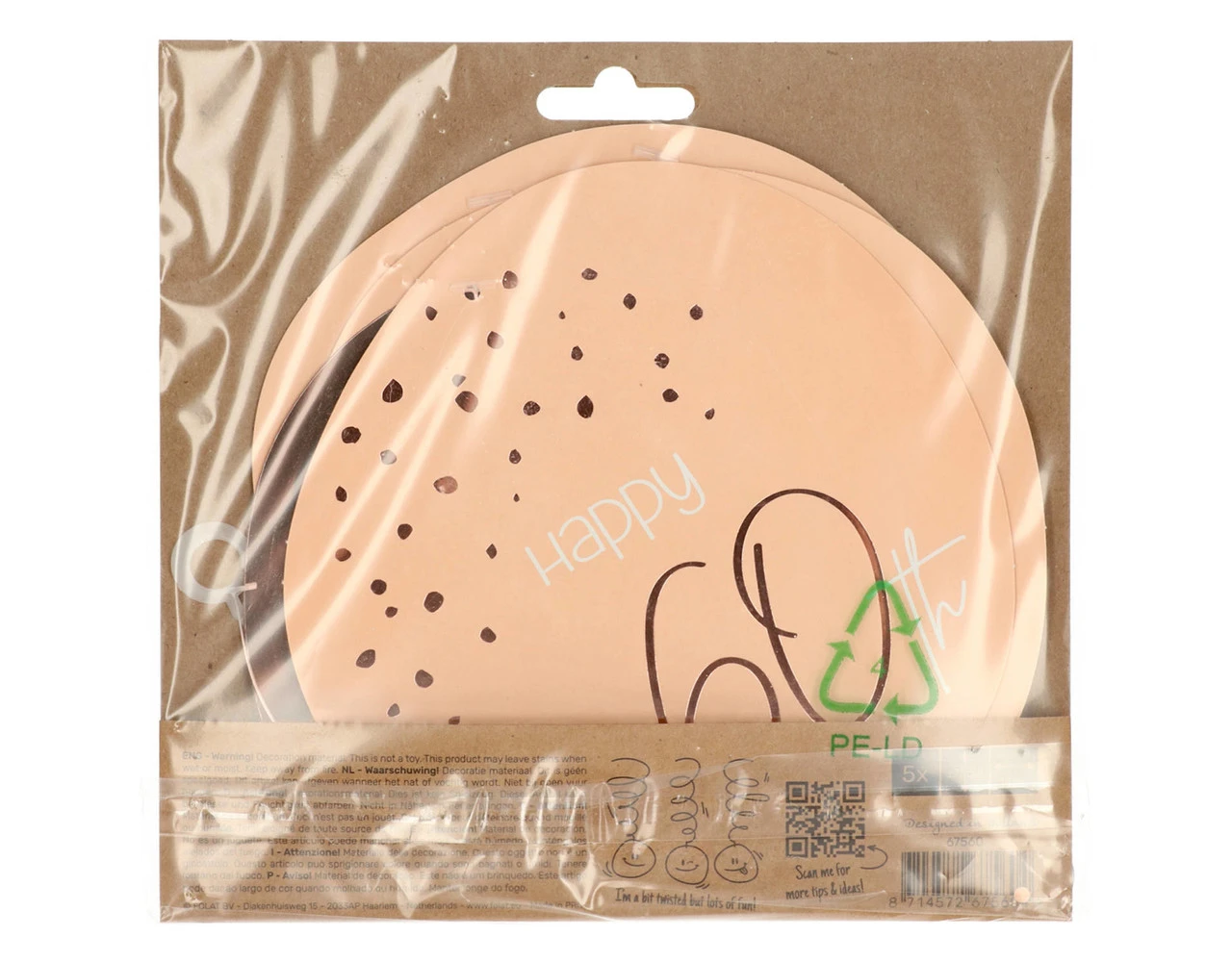 Hangdecoratie 60 Jaar Rose Goud 75cm 5st 7 Hangdecoratie 60 Jaar Rose Goud 75cm 5st - Afbeelding 5