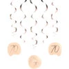 Hangdecoratie 70 Jaar Rose Goud 75cm 5st -Feestartikelen Winkel hangdecoratie 70 jaar rose goud 75cm 5st