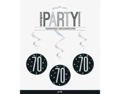 Hangdecoratie 70 Jaar Zwart 81cm 6st -Feestartikelen Winkel hangdecoratie 70 jaar zwart 81cm 6st 1
