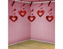 Hangdecoratie Hartjes Rood 60cm 5st -Feestartikelen Winkel hangdecoratie hartjes rood 60cm 5st 4
