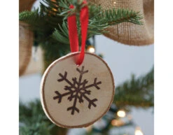 Hangdecoratie Sneeuwvlok Hout 6st -Feestartikelen Winkel hangdecoratie sneeuwvlok hout 6st 2