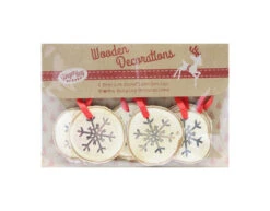 Hangdecoratie Sneeuwvlok Hout 6st -Feestartikelen Winkel hangdecoratie sneeuwvlok hout 6st 3