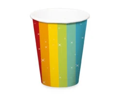 Happy Birthday Bekers Regenboog Confetti 250ml 6st -Feestartikelen Winkel happy birthday bekers regenboog confetti 250ml 6st 2