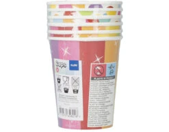 Happy Birthday Bekers Regenboog Confetti 250ml 6st -Feestartikelen Winkel happy birthday bekers regenboog confetti 250ml 6st 3
