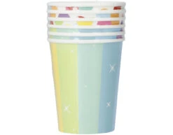 Happy Birthday Bekers Regenboog Confetti 250ml 6st -Feestartikelen Winkel happy birthday bekers regenboog confetti 250ml 6st 5