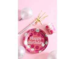 Happy Birthday Borden Roze 23cm 8st -Feestartikelen Winkel happy birthday borden roze 23cm 8st 2