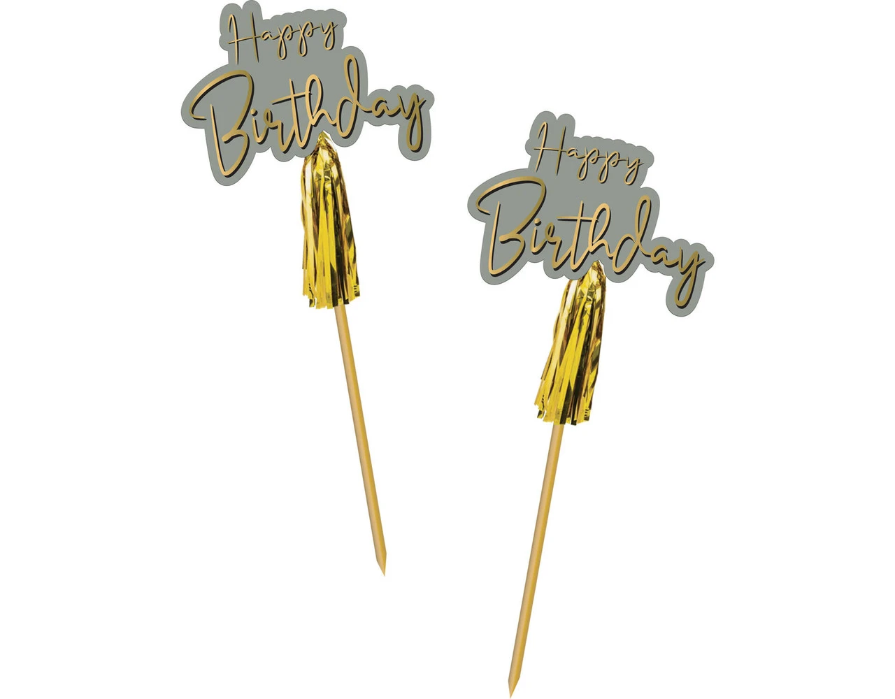 Happy Birthday Parasol Prikkers Golden Dawn 12cm 12st 3 Happy Birthday Parasol Prikkers Golden Dawn 12cm 12st