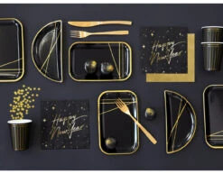 Happy New Year Servetten Zwart 33cm 20st -Feestartikelen Winkel happy new year servetten zwart 33cm 20st 6